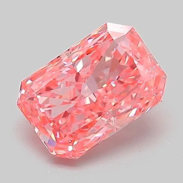 1.06ct RADIANT Fancy Vivid Pink VVS2 Coloured Lab diamond