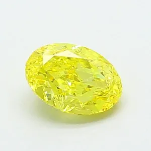 0.86ct OVAL Fancy Vivid Yellow VVS2 Coloured Lab diamond