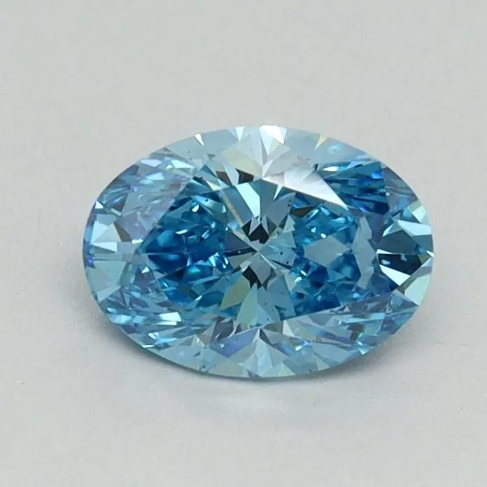 0.67ct OVAL Fancy Vivid Blue VS2 Coloured Lab diamond