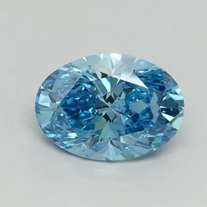 0.67ct OVAL Fancy Vivid Blue VS2 Coloured Lab diamond