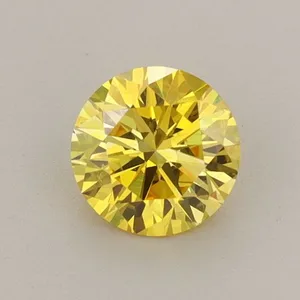0.7ct ROUND Fancy Vivid Yellow VS2 Coloured Lab diamond