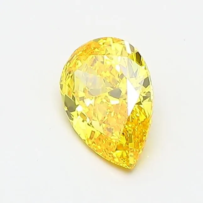 0.73ct PEAR Fancy Vivid Yellow VS1 Coloured Lab diamond