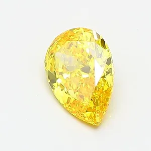 0.73ct PEAR Fancy Vivid Yellow VS1 Coloured Lab diamond