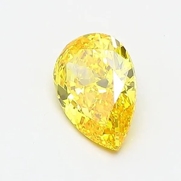 0.73ct PEAR Fancy Vivid Yellow VS1 Coloured Lab diamond