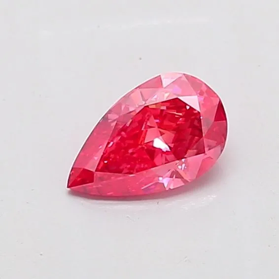 0.83ct PEAR Fancy Vivid Pink VS2 Coloured Lab diamond