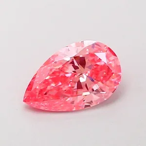 0.77ct PEAR Fancy Vivid Pink VS1 Coloured Lab diamond