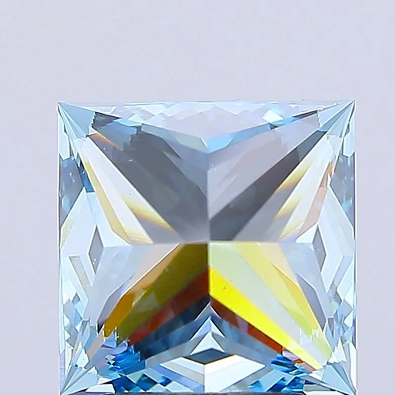 4.04ct PRINCESS Fancy Vivid Blue VVS2 Coloured Lab diamond