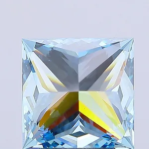 4.04ct PRINCESS Fancy Vivid Blue VVS2 Coloured Lab diamond