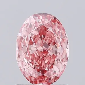 1.14ct OVAL Fancy Vivid Pink VS2 Coloured Lab diamond