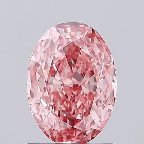 1.14ct OVAL Fancy Vivid Pink VS2 Coloured Lab diamond