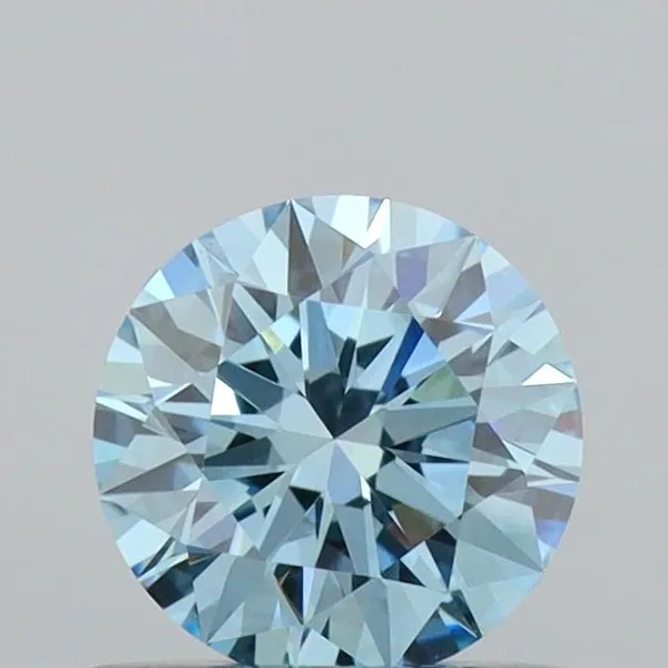 0.6ct ROUND Fancy Intense Blue VVS2 Coloured Lab diamond