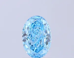 1.01ct OVAL Fancy Vivid Blue VS2 Coloured Lab diamond