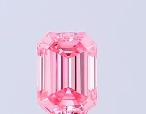 0.48ct EMERALD Fancy Vivid Pink VVS2 Coloured Lab diamond