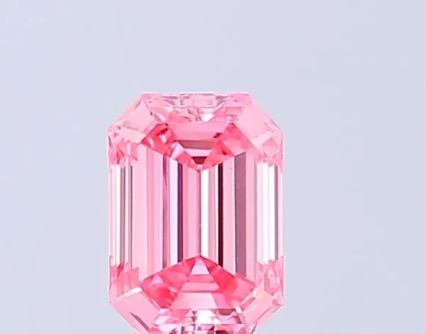 0.48ct EMERALD Fancy Vivid Pink VVS2 Coloured Lab diamond