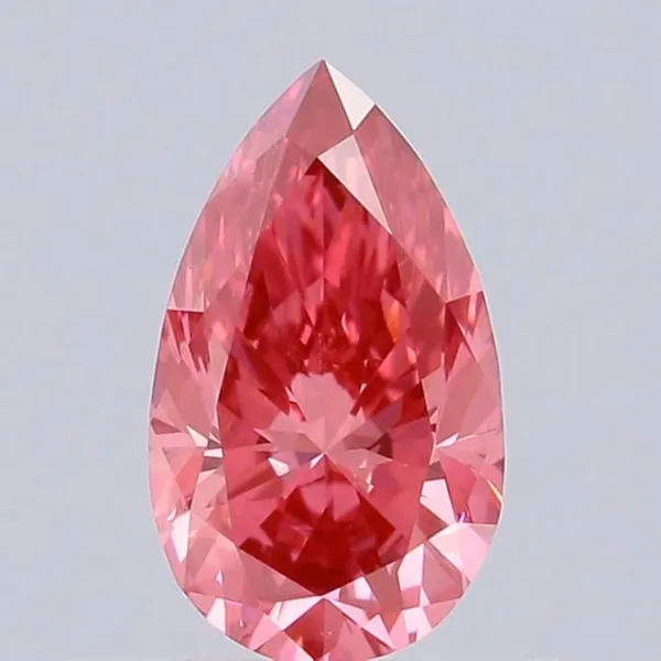 0.52ct PEAR Fancy Vivid Pink VVS2 Coloured Lab diamond