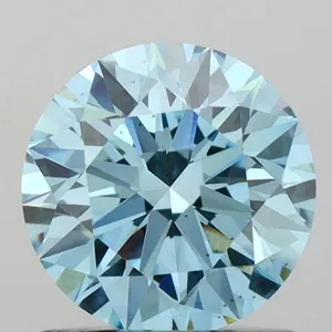 0.98ct ROUND Fancy Vivid Blue VS2 Coloured Lab diamond
