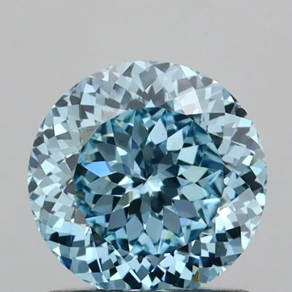 1.04ct ROUND Fancy Vivid Blue VS1 Coloured Lab diamond