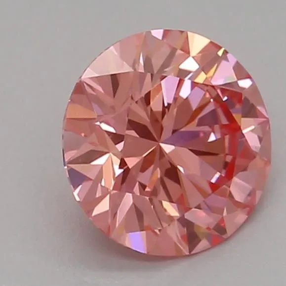 0.54ct ROUND Fancy Vivid Pink VVS2 Coloured Lab diamond