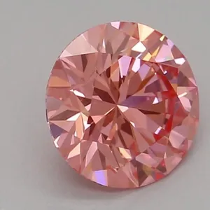 0.54ct ROUND Fancy Vivid Pink VVS2 Coloured Lab diamond