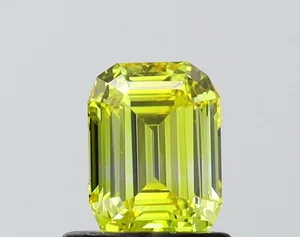 0.81ct EMERALD Fancy Intense Yellow VVS1 Coloured Lab diamond
