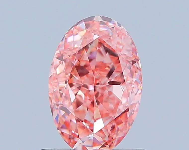 1.06ct OVAL Fancy Vivid Pink VS2 Coloured Lab diamond