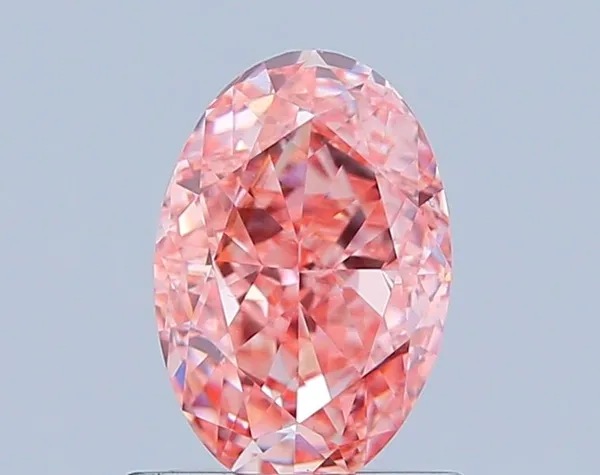 1.06ct OVAL Fancy Vivid Pink VS2 Coloured Lab diamond