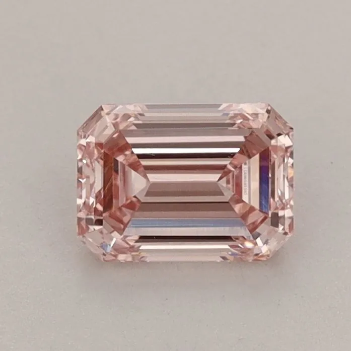 0.72ct EMERALD Fancy Intense Pink VS1 Coloured Lab diamond