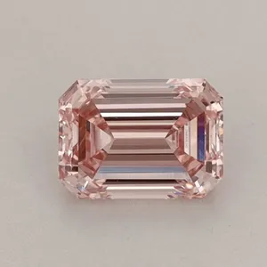 0.72ct EMERALD Fancy Intense Pink VS1 Coloured Lab diamond