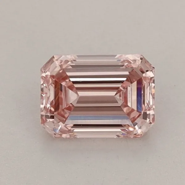 0.72ct EMERALD Fancy Intense Pink VS1 Coloured Lab diamond