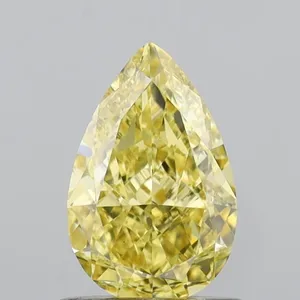 0.95ct PEAR Fancy Vivid Yellow VS1 Coloured Lab diamond