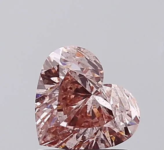 1ct HEART Fancy Intense Brownish Pink SI2 Coloured Lab diamond