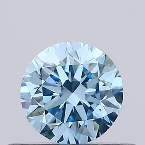 0.4ct ROUND Fancy Vivid Blue VVS2 Coloured Lab diamond