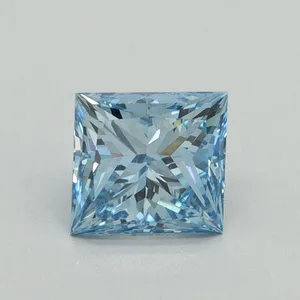 1.01ct PRINCESS Fancy Vivid Blue VS1 Coloured Lab diamond