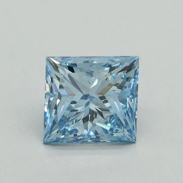 1.01ct PRINCESS Fancy Vivid Blue VS1 Coloured Lab diamond