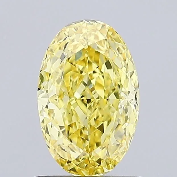 1.00ct OVAL Fancy Vivid Yellow SI1 Coloured Lab diamond