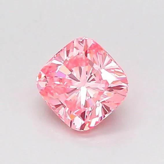0.53ct CUSHION Fancy Vivid Pink VVS2 Coloured Lab diamond