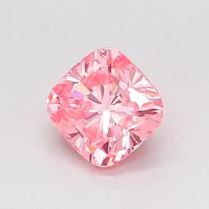 0.53ct CUSHION Fancy Vivid Pink VVS2 Coloured Lab diamond