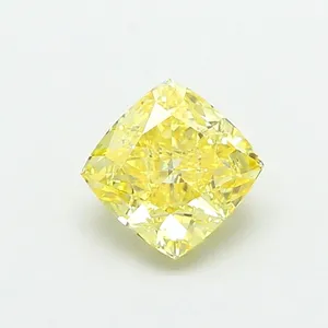1.05ct CUSHION Fancy Intense Yellow VS1 Coloured Lab diamond