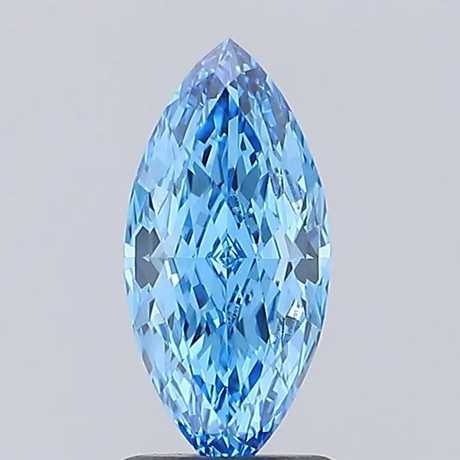 0.87ct MARQUISE Fancy Vivid Blue VVS2 Coloured Lab diamond