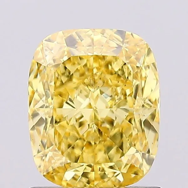 1.27ct CUSHION Fancy Vivid Yellow VS2 Coloured Lab diamond