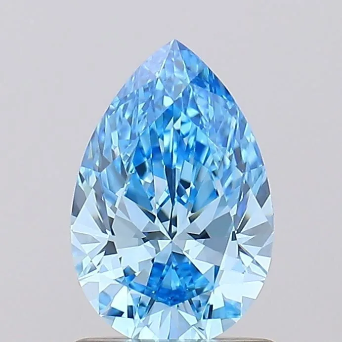 0.90ct PEAR Fancy Vivid Blue VS1 Coloured Lab diamond
