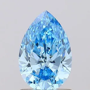 0.9ct PEAR Fancy Vivid Blue VS1 Coloured Lab diamond