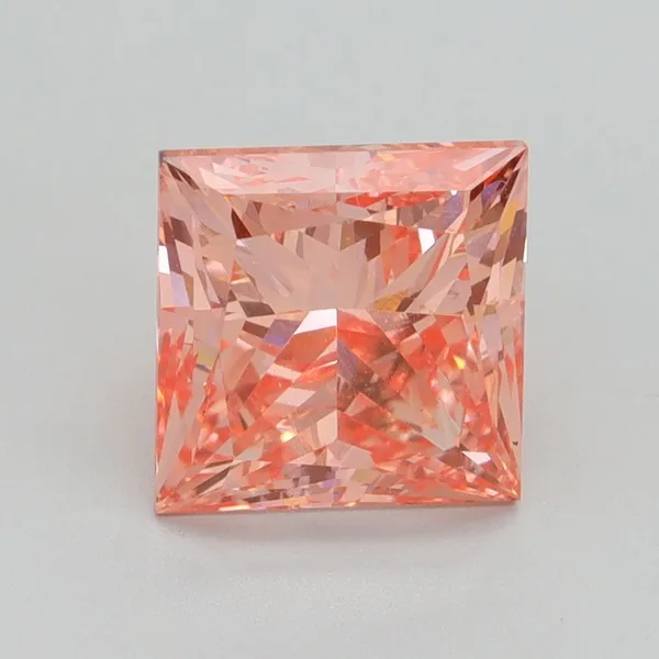2.78ct PRINCESS Fancy Vivid Pink SI1 Coloured Lab diamond