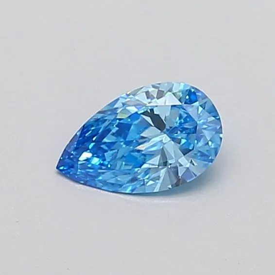 0.35ct PEAR Fancy Vivid Blue VVS2 Coloured Lab diamond