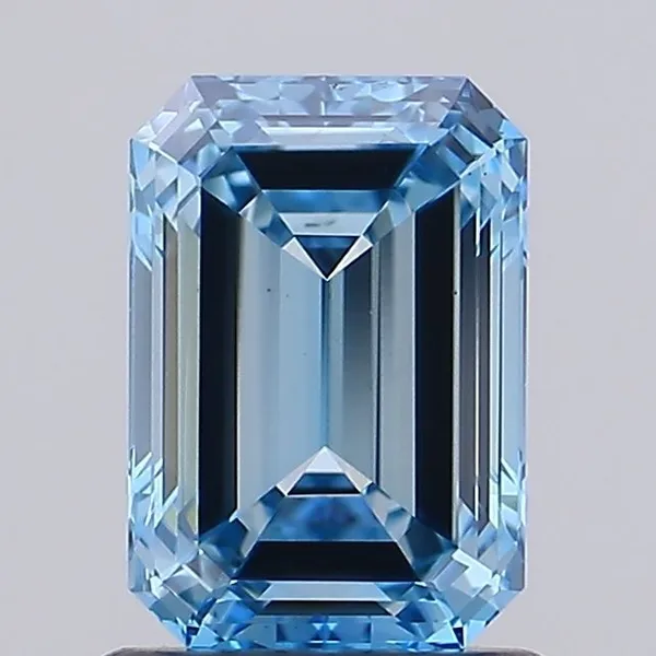 1.35ct EMERALD Fancy Intense Blue VS1 Coloured Lab diamond