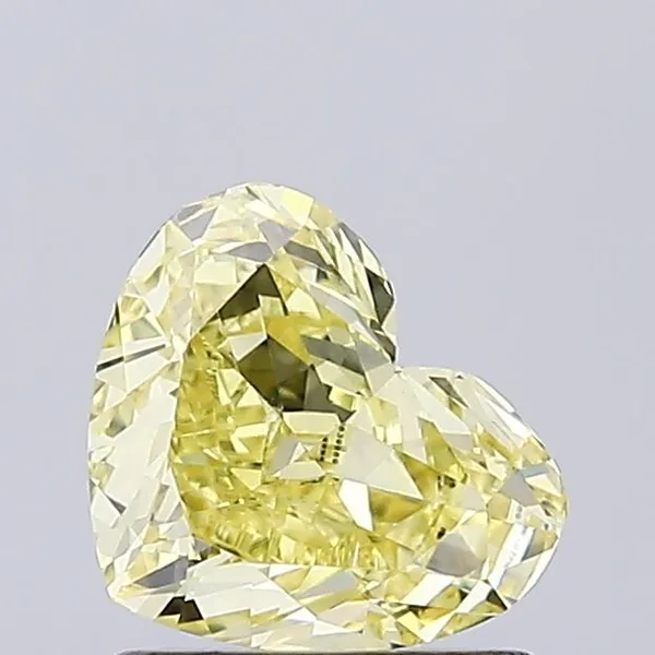0.86ct HEART Fancy Intense Yellow VVS2 Coloured Lab diamond
