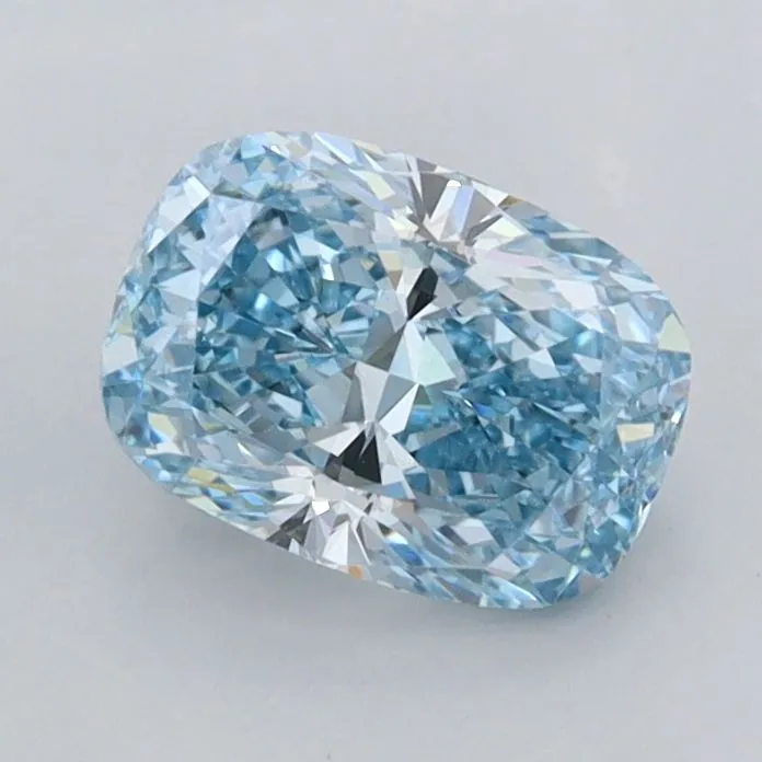 1.00ct CUSHION Fancy Vivid Blue VVS2 Coloured Lab diamond