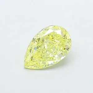 0.9ct PEAR Fancy Intense Yellow VS2 Coloured Lab diamond