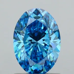 1.03ct OVAL Fancy Vivid Blue VS1 Coloured Lab diamond