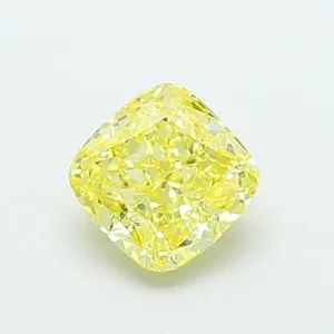 1.05ct CUSHION Fancy Vivid Yellow VVS2 Coloured Lab diamond